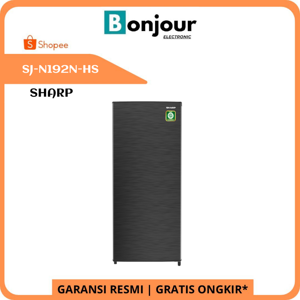 Kulkas 1 Pintu Sharp SJ-N192N-HS Low Wattage Kulkas Sharp 184 liter SJ N192N