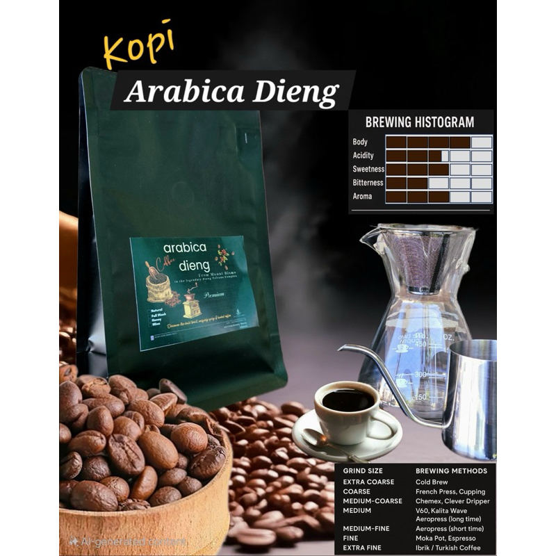 

Kopi Arabika / Arabica Dieng / 100% Arabica Premium 100 gram - 200 gram
