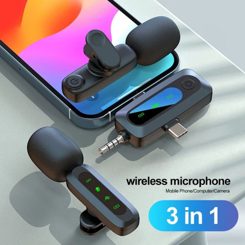 Mic Clip On Wireless Microphone Mini Wireles Vlogging Clip Receiver
