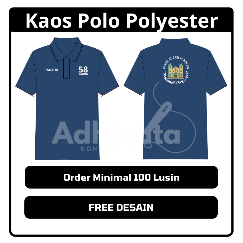 Kaos Polo Promosi Bahan Polyester PE
