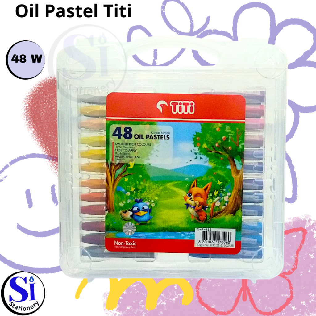 

TITI Oil Pastel 48 Warna/TITI Oil Pastel 48 Colors/Crayon TITI 48 Warna