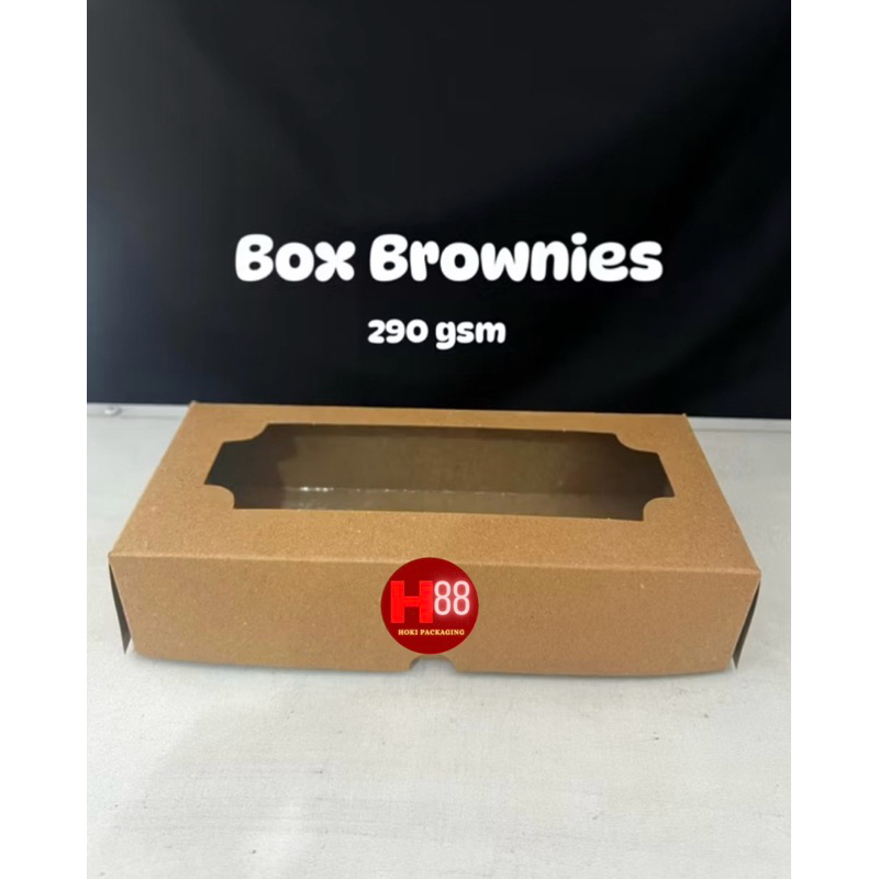 Box Brownies Laminasi / Box Roll Cake / Dus Brownies Kraft / Dus Kue / Kemasan Brownies / Dus Browni