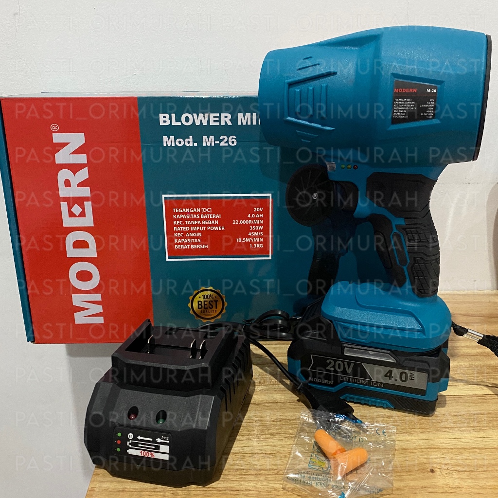 Blower Baterai 20v 4ah Cordless Modern Turbo Fan Jet Fan Kipas M26 kipas cas