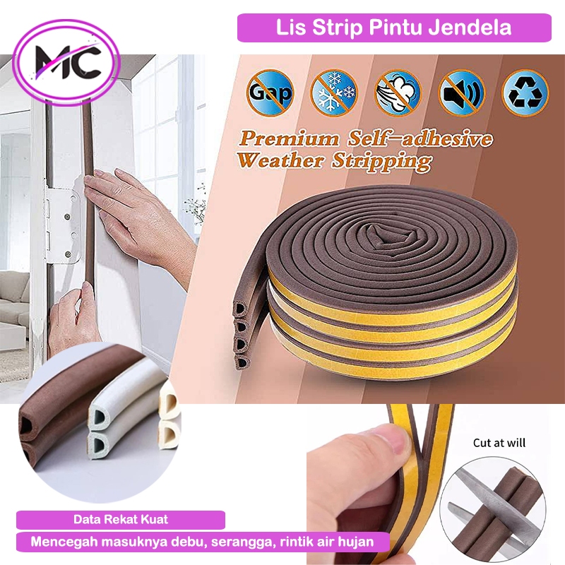 List Peredam Pintu Rumah Kedap Suara Ruangan Kamar Door Seal Tape List Karet Pintu Kayu Almunium Jen