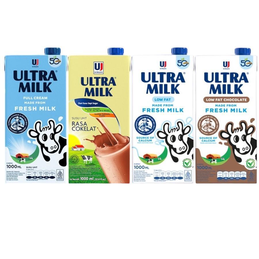 

ULTRA MILK SUSU CAIR UHT 1 LITER FULL CREAM / COKELAT / LOW FAT PLAIN / LOW FAT COKELAT