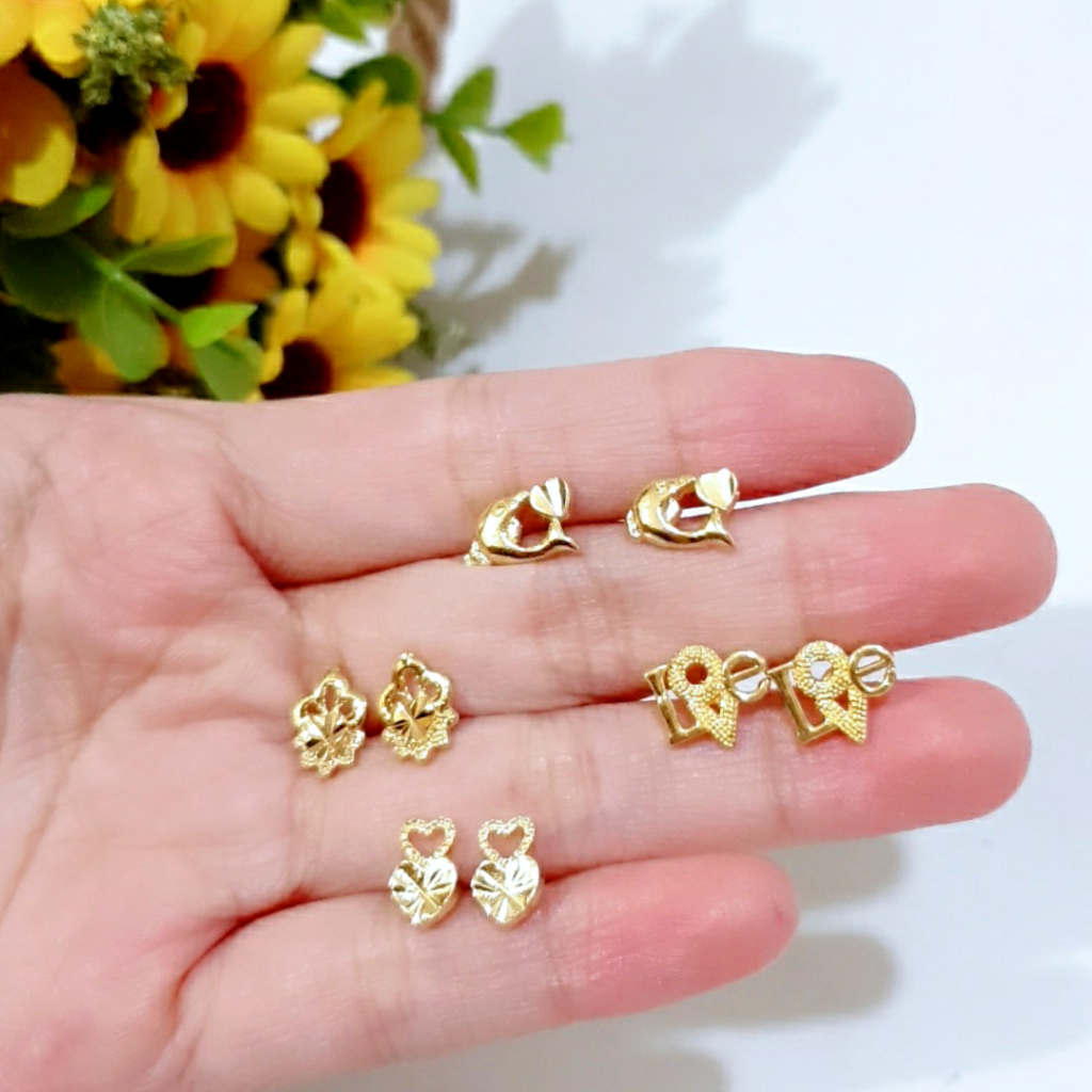 ANTING TUSUK MOTIF POLOS PERHIASAN ANAK/DEWASA /GIWANG/Anting Stud