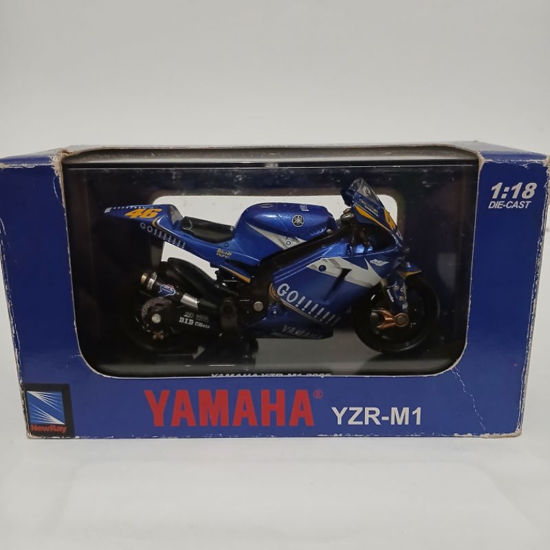 Diecast Motogp Newray 1/18 Yamaha YZR M1 Valentino Rossi 2005 Go