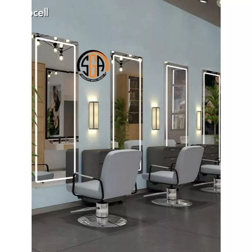Kaca Cermin Lampu Led Full Body Lampu Led Gantung Wastafel Kamar Mandi Aesthetic Persegi Ring Sunbla
