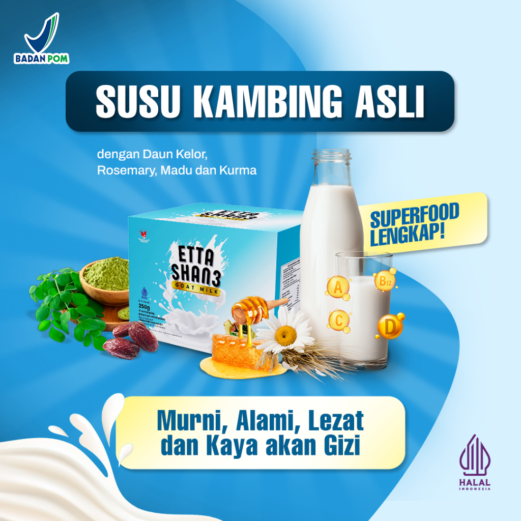 

Goat Milk Ettawa Premium Original + Kurma & Madu | Alami, Lezat, Kaya Gizi kemasan sachet