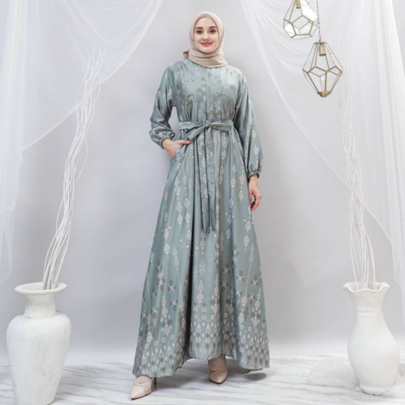 DRESS GAMIS DIOR SILK / PAKAIAN WANITA / FASHION MUSLIM / SILK MOTIF / BAJU WANITA / BUSUI / DRESS K
