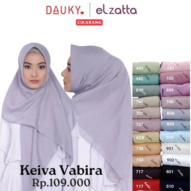 Elzatta Kerudung Hijab Segi Empat Polos - Keiva Vabira
