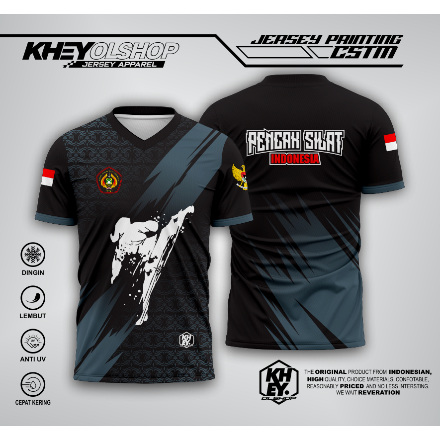 Jersey Pencak Silat Kaos Silat Persinas Asad Baju IPSI Jersey Pencak Silat IPSI Motif Abu