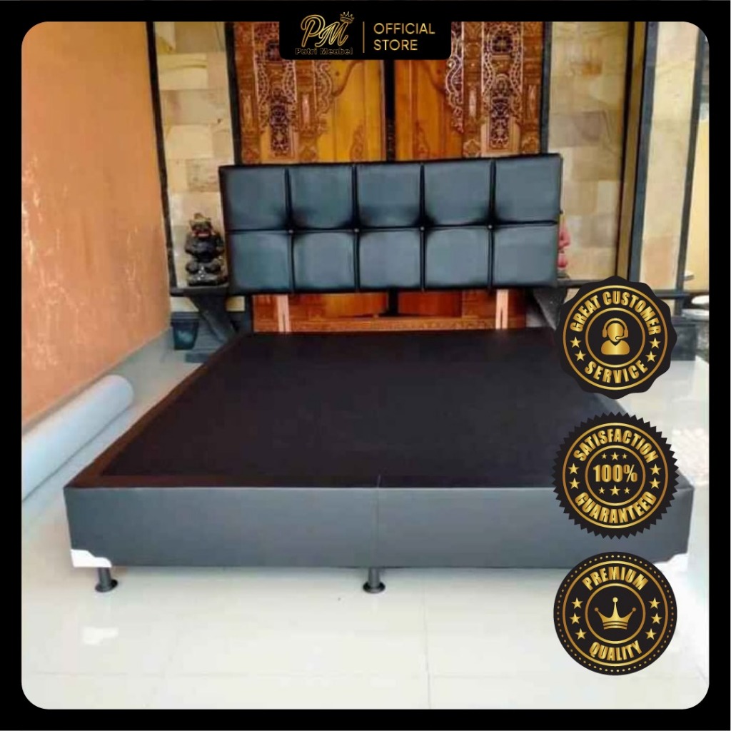 Divan Bed + Headboard / Rangka Tempat Tidur Ukuran 120-180cm