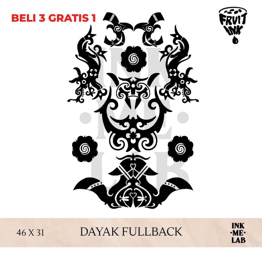 Sylviana723 Inkmelab - Dayak Fullback Fruit Ink Temporary Tattoo 46X31Cm - Tato Temporer Semi