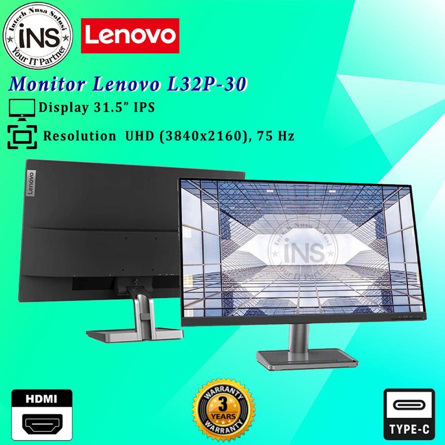 Monitor Lenovo L32P-30 31.5" IPS UHD 75Hz USB TYPE-C 3YR