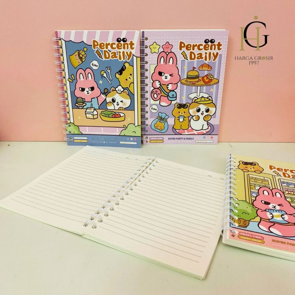 

BOOK Notebook A5/Buku Tulis Sekolah isi 60 lembar BUKU SPIRAL A5 PERCENT DAILY BK-1871
