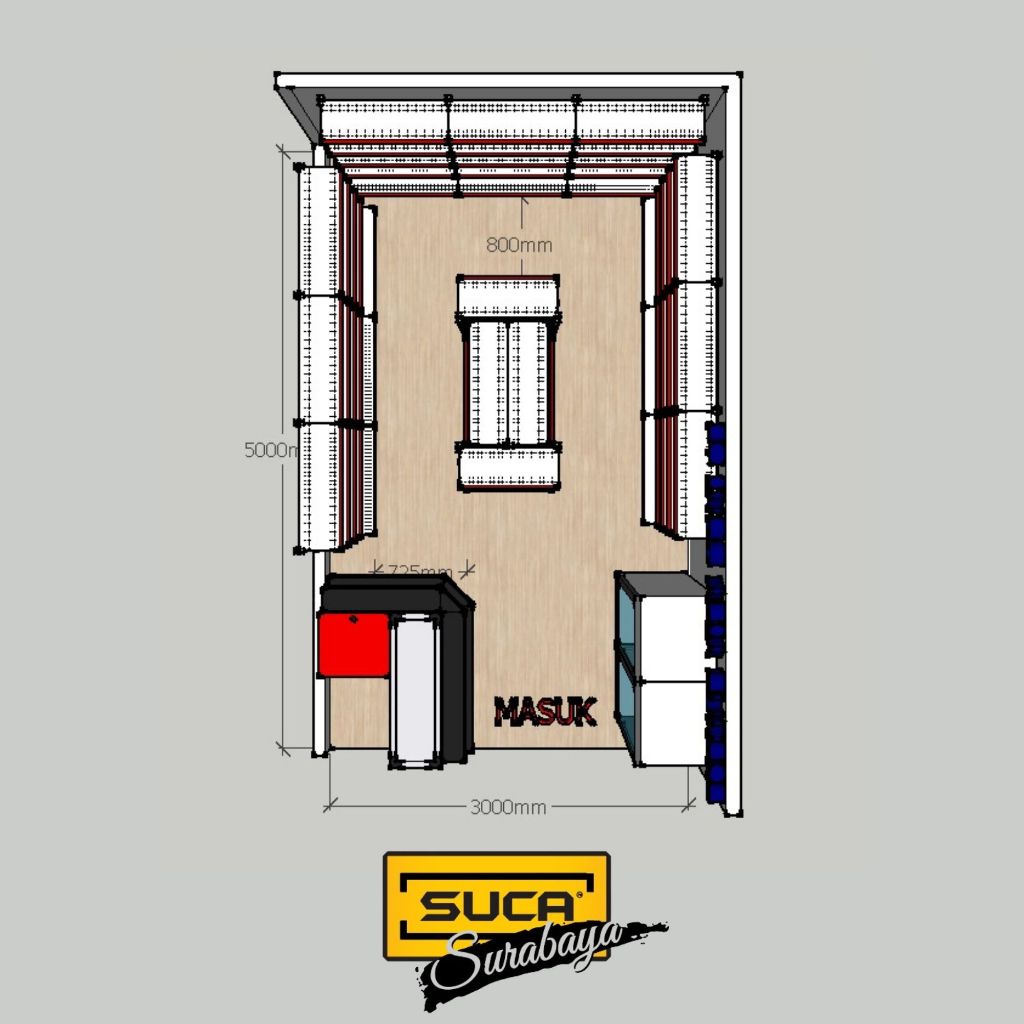 Rak Minimarket Paket Luas 3x5m