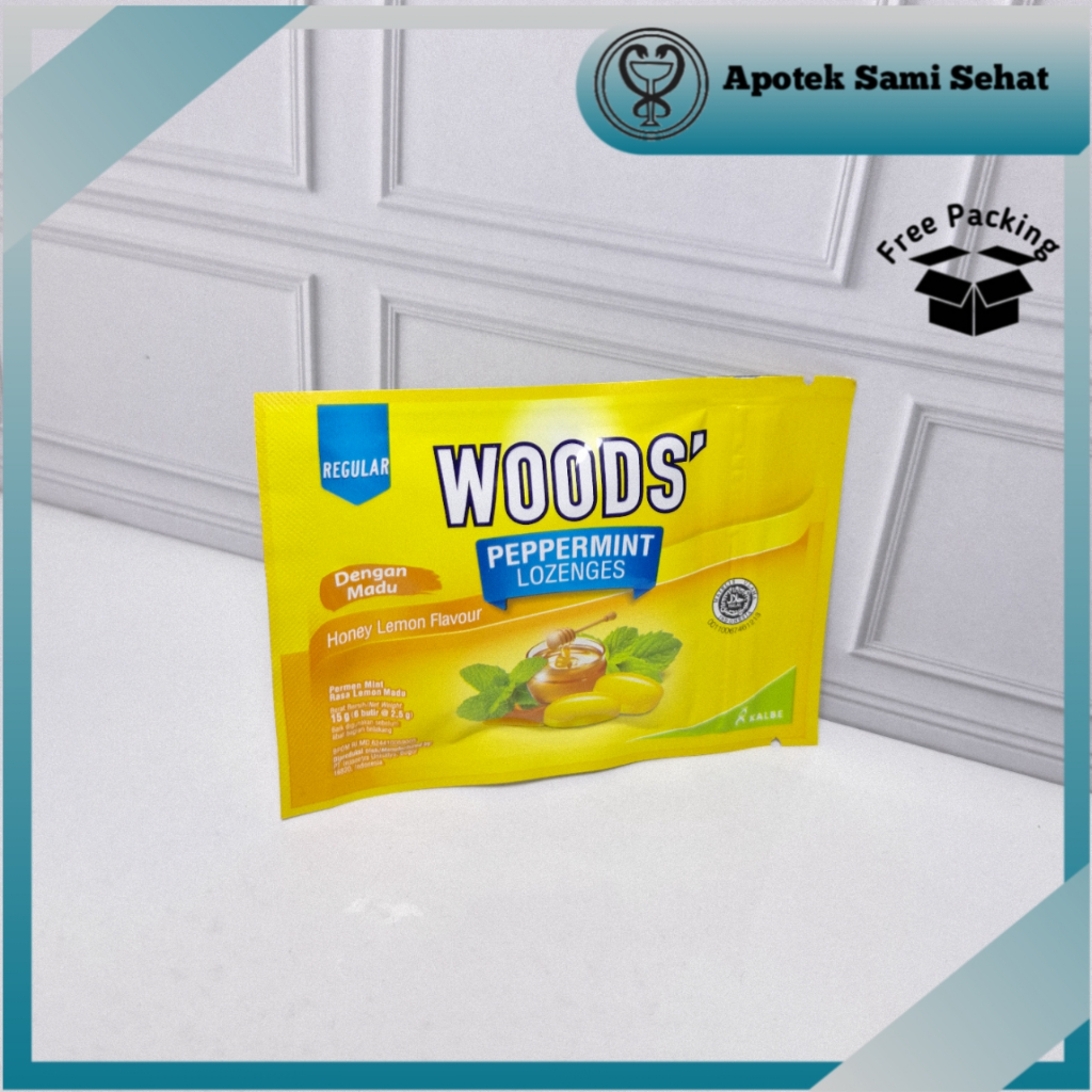 

1 pcs permen Woods' Peppermint Lozenges Honey Lemon Flavour isi 6 butir