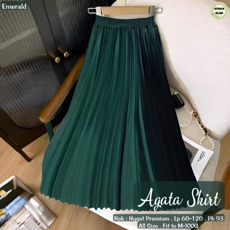 AGATA SKIRT HYGET PREMIUM/ROK PLISKET PANJANG BY ATHAYA HIJAB