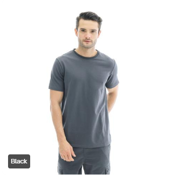 Kaos Eiger Original Pria AKQC 5.5 Lengan Pendek X Plain - Black