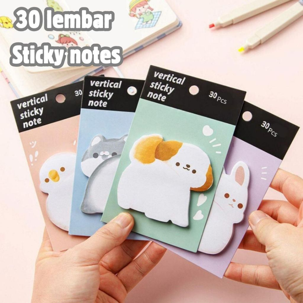 

Animal Notes, Sticky Note Desain Karakter Hewan Lucu, Post This Notes Label Pesan Memo Tempel,