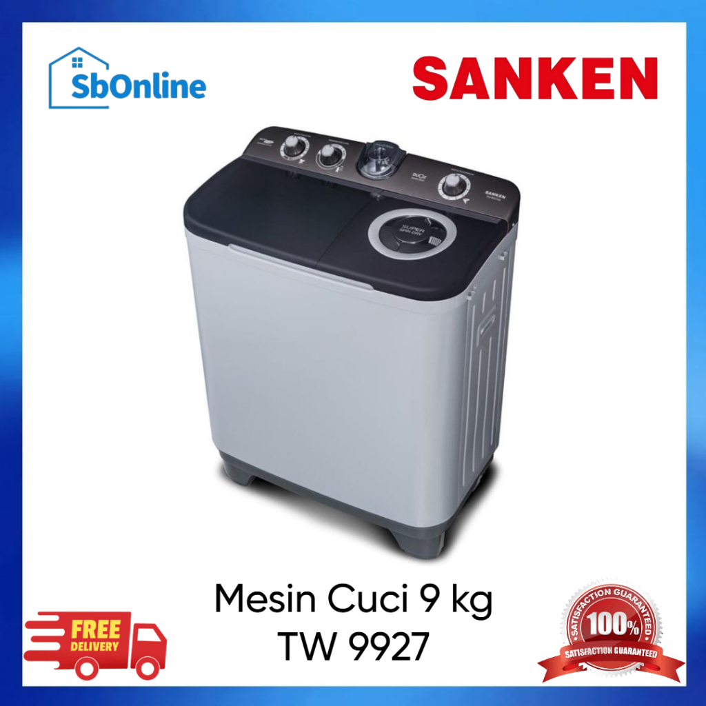 MESIN CUCI SANKEN TW 9927 9KG 2 TABUNG TW9927 9 KG X-TOR