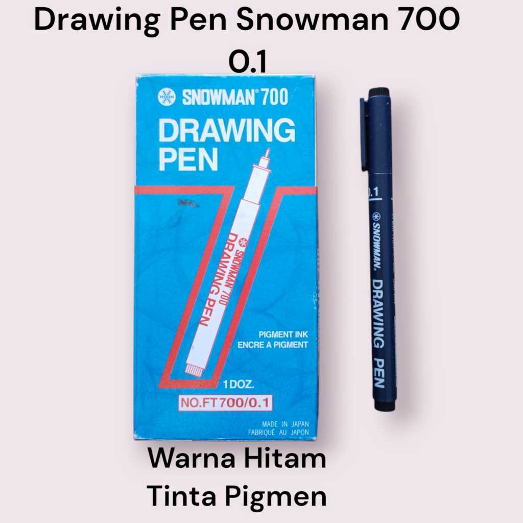 

Drawing Pen Snowman 700 Hitam Tinta Pigmen - Stationery