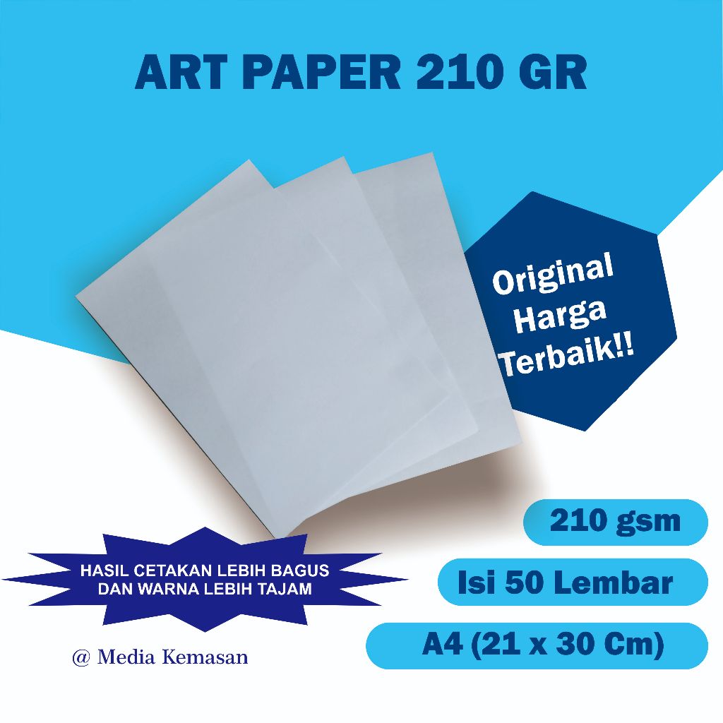 ART KARTON 210 GSM UKURAN A4 KERTAS CARTON GLOSSY PUTIH