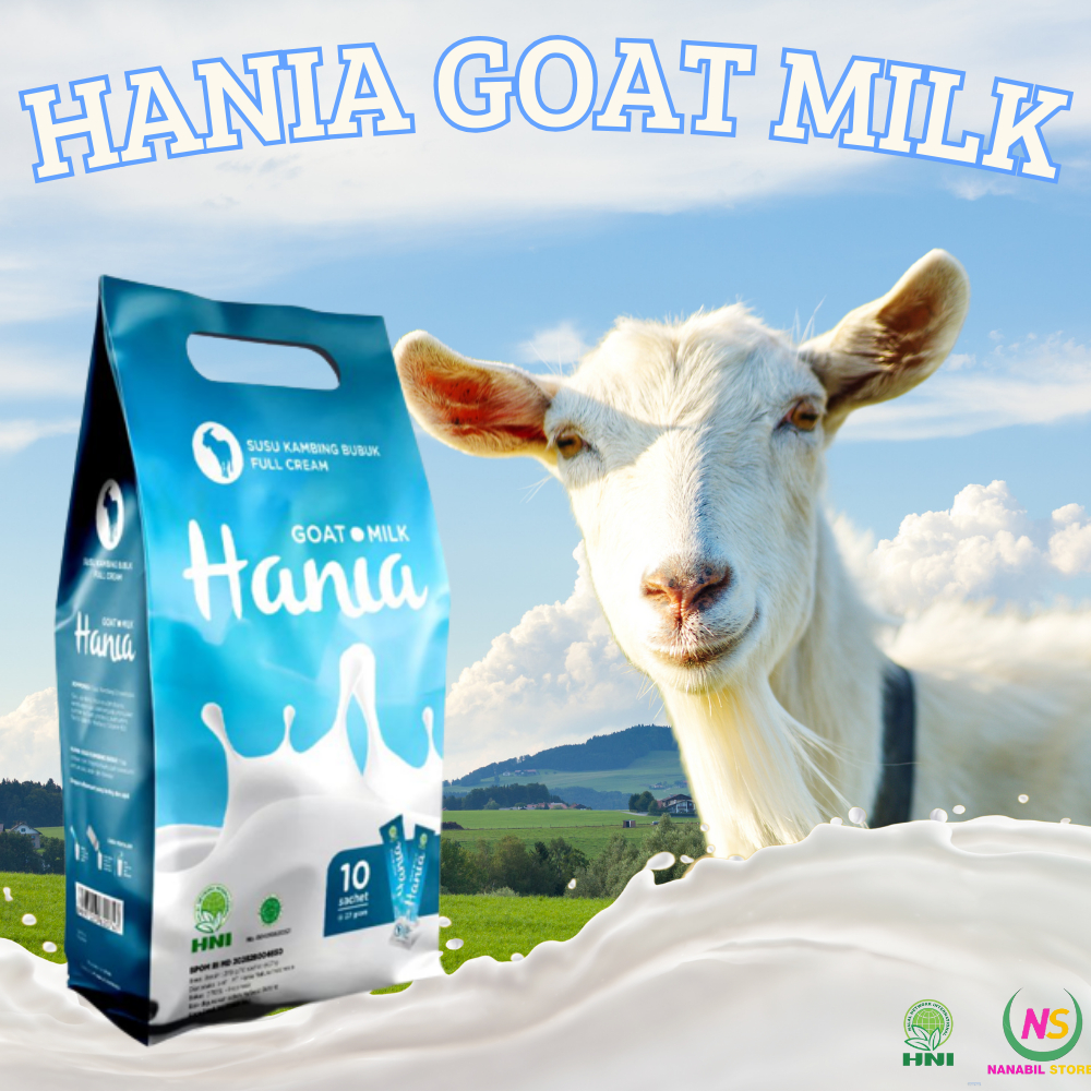 

HANIA SUSU KAMBING FULL CREAM HNI-HPAI | 100% Susu Kambing Bubuk | Isi 10