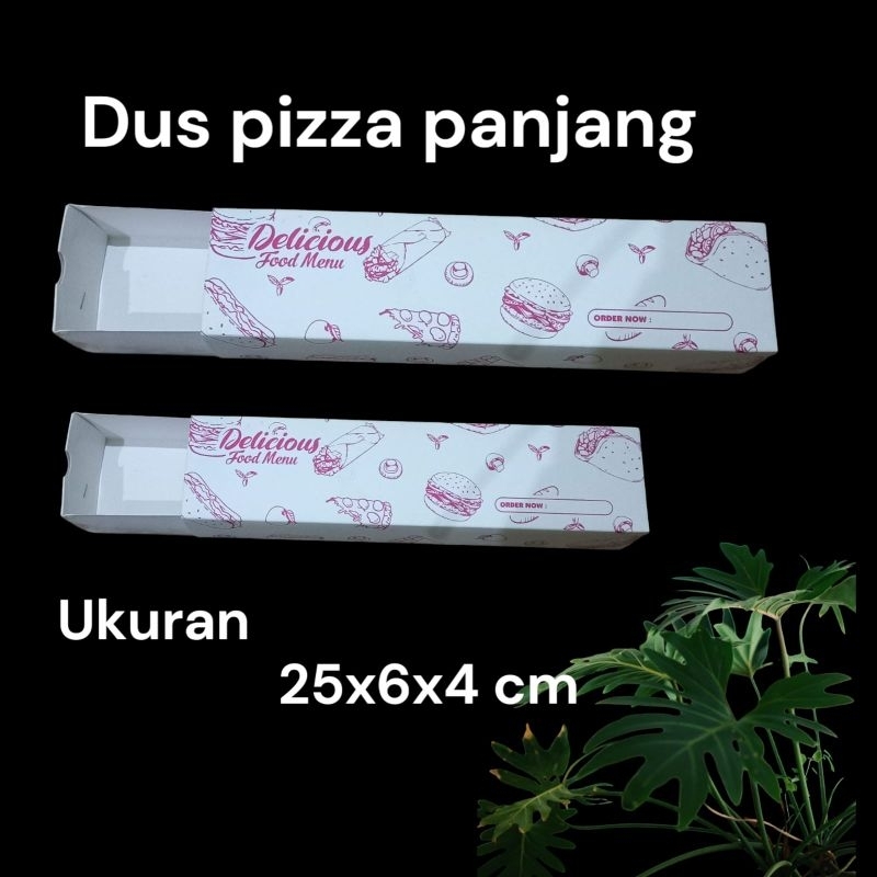 

DUS PIZZA PANJANG 1WARNA UKURAN 25X6X4CM ISI 50
