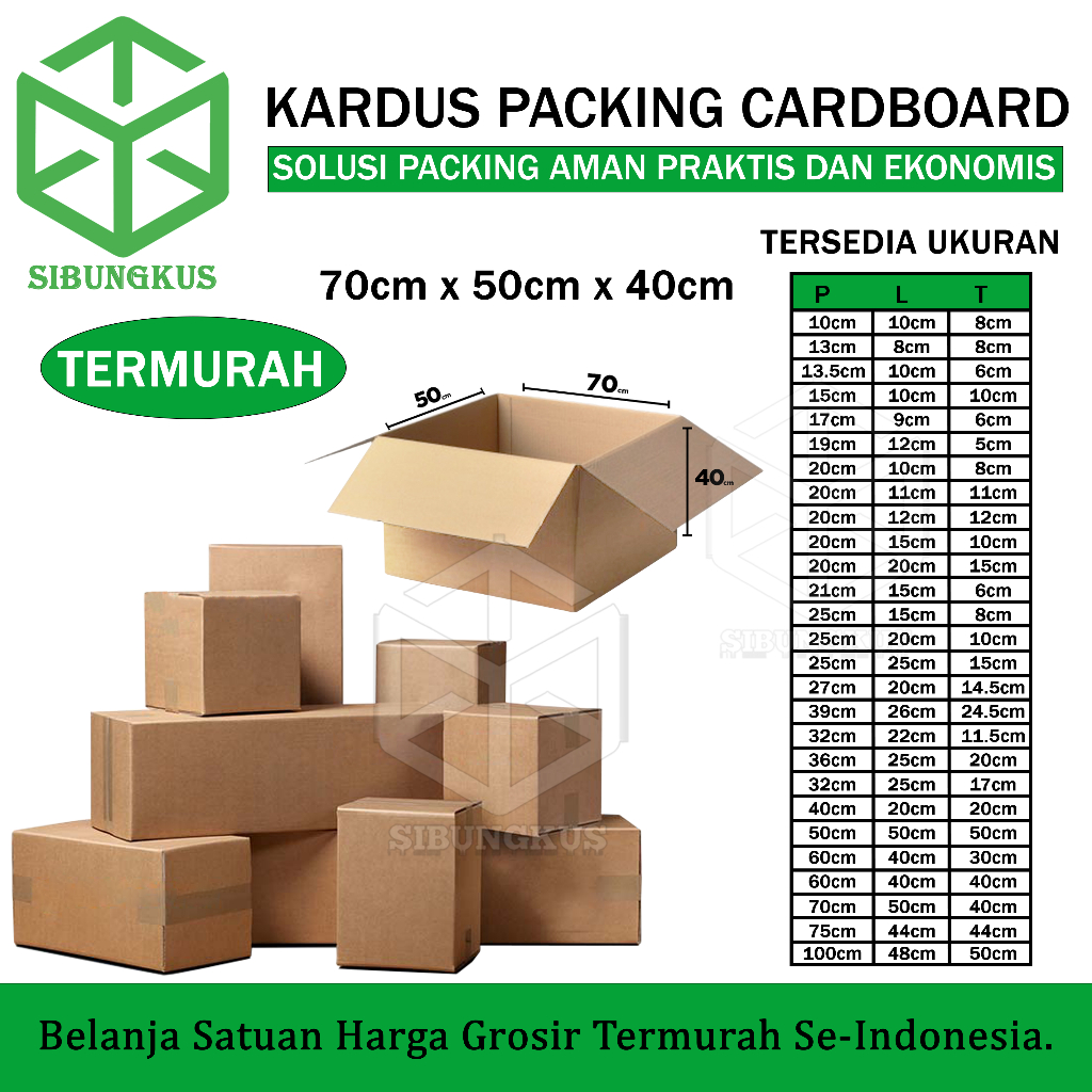 

Kardus Karton Box Packing 70x50x40 cm Dus Single Layer Coklat Polos Tebal Termurah - Rusfet 70 x 50 x 40 cm