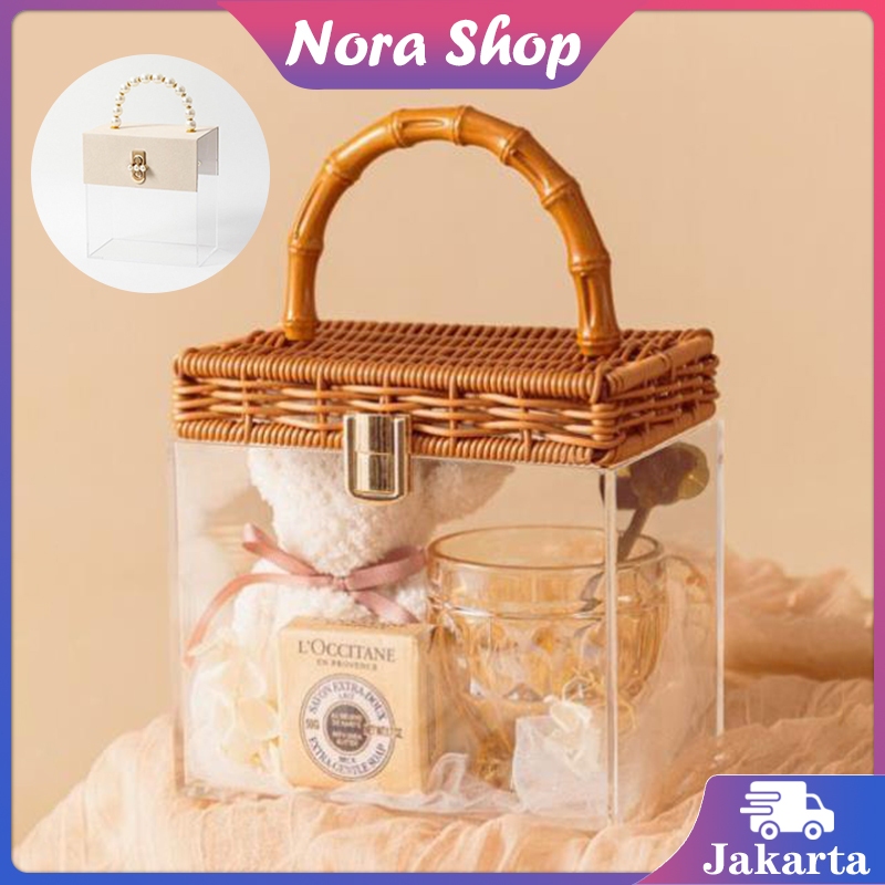 

Tas Kotak Hampers Natal / Tas Tote Transparan / Kotak Hadiah Ulang Tahun