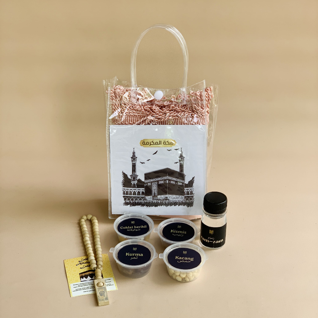 

Xmaster Oleh-Oleh Umroh & Haji dalam Tas Transparan Isi Sajadah, Snack, dan Tasbih Cantik &