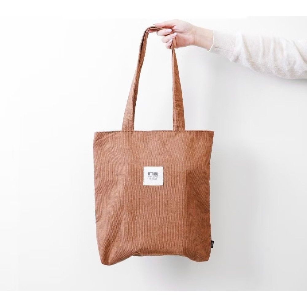 Ataru Tote Bag Corduroy - Cokelat