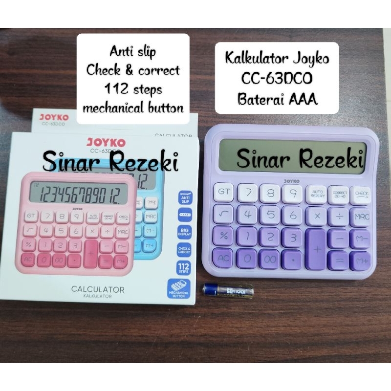 

1 buah!!CC-63DCO!kalkulator joyko anti slip/kalkulator meja/kalkulator dagang