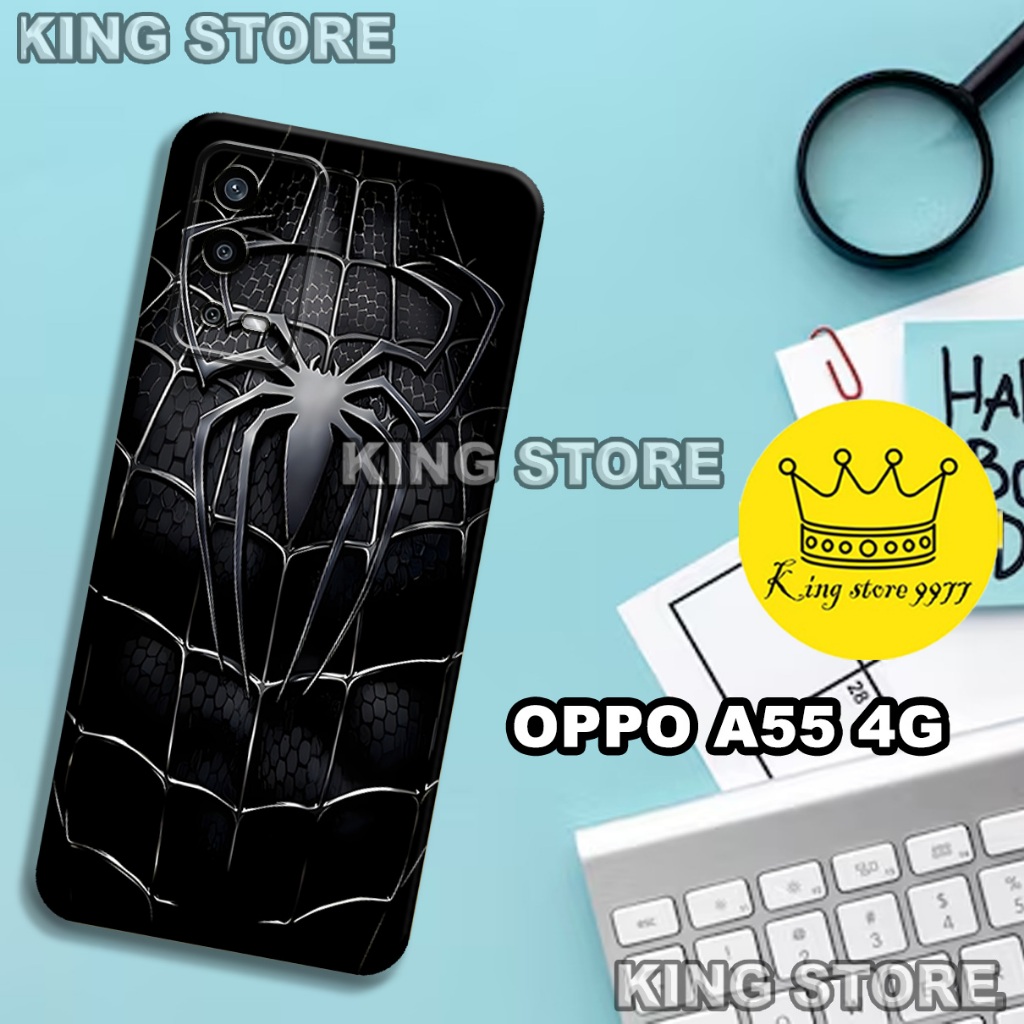 (KS11)  Softcase karet untuk OPPO A55 Motif gambar karakter Spiderman/casing OPPO A55 terbaru/kesing