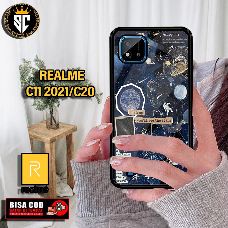 Hardcase 2d glosy dan softcase 2d glosy for realme c11 2021/c20 motif nasa/astronot ready all type s