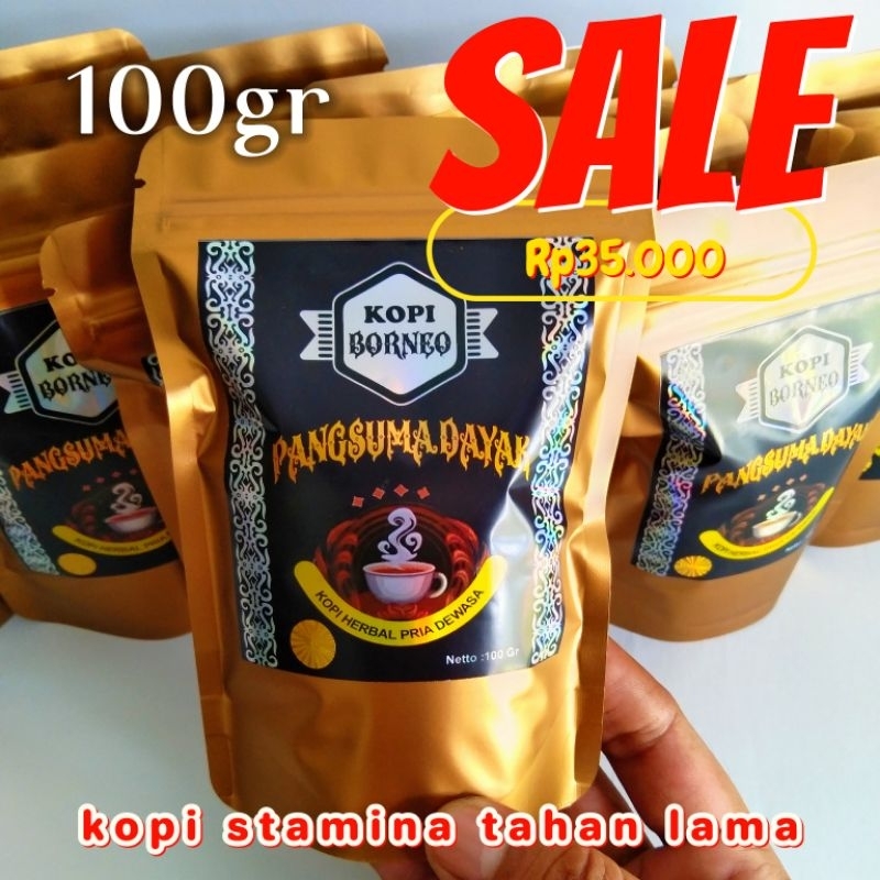 Kopi herbal stamina pria kopi borneo tahan lama pangsuma dayak 100gr asli kalimantan