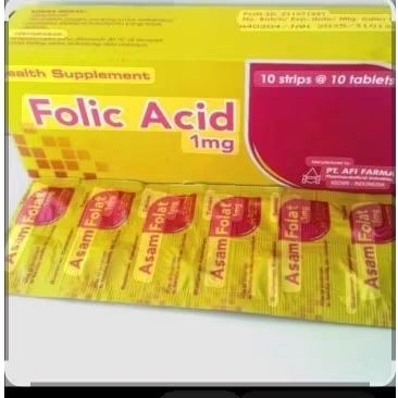 asam folat 1000mcg (perstrip)