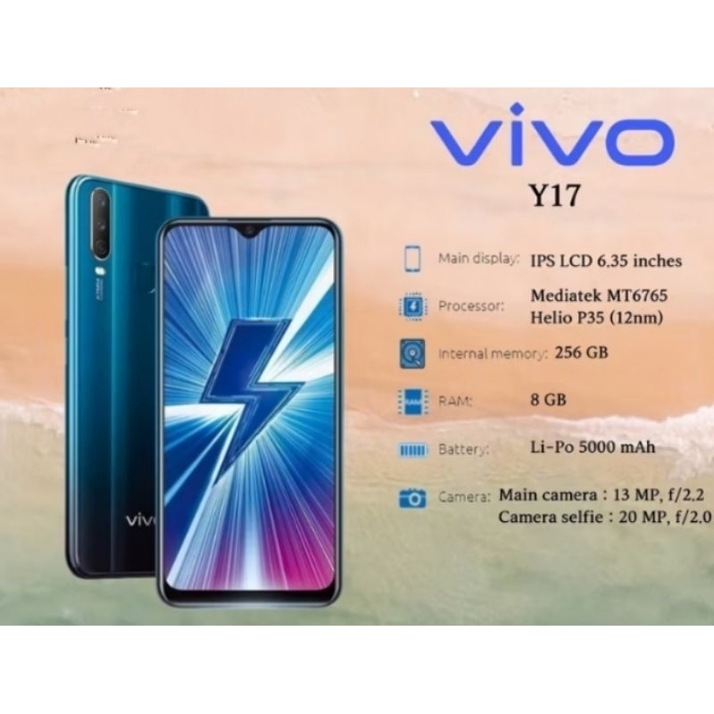 HP Y17 MURAH/ HP VIVO/RAM 6GB ROM 128GB /RAM 8GB ROM 256GB /Fullset /dengan AI Triple Camera, Batera