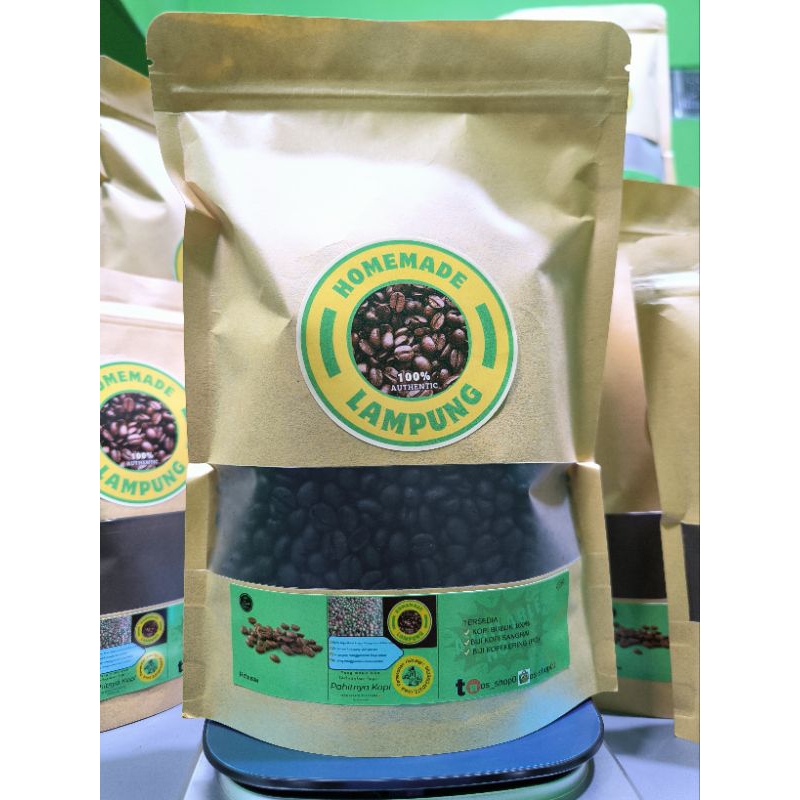 

Biji kopi utuh sangrai hitam robusta hm Lampung