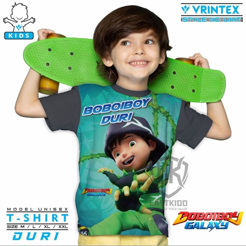 Baju Kaos Anak T-shirt Kids Boboiboy Galaxy Fusion Duri Fullprint