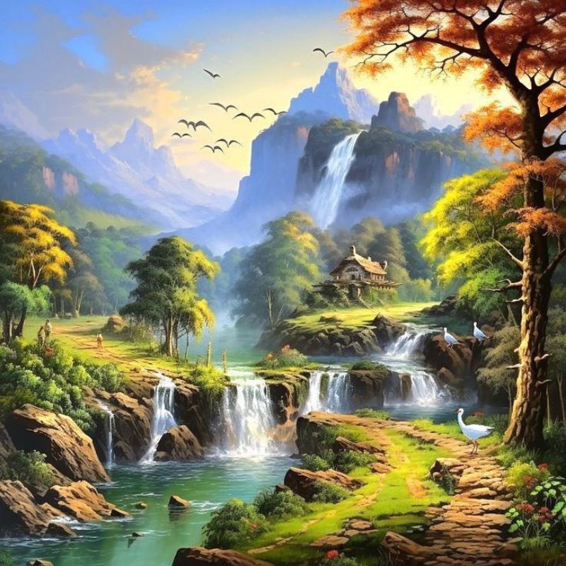 POSTER CETAK JUMBO, PEMANDANGAN ALAM, HIASAN DINDING, PEMANDANGAN ALAM BISA COD