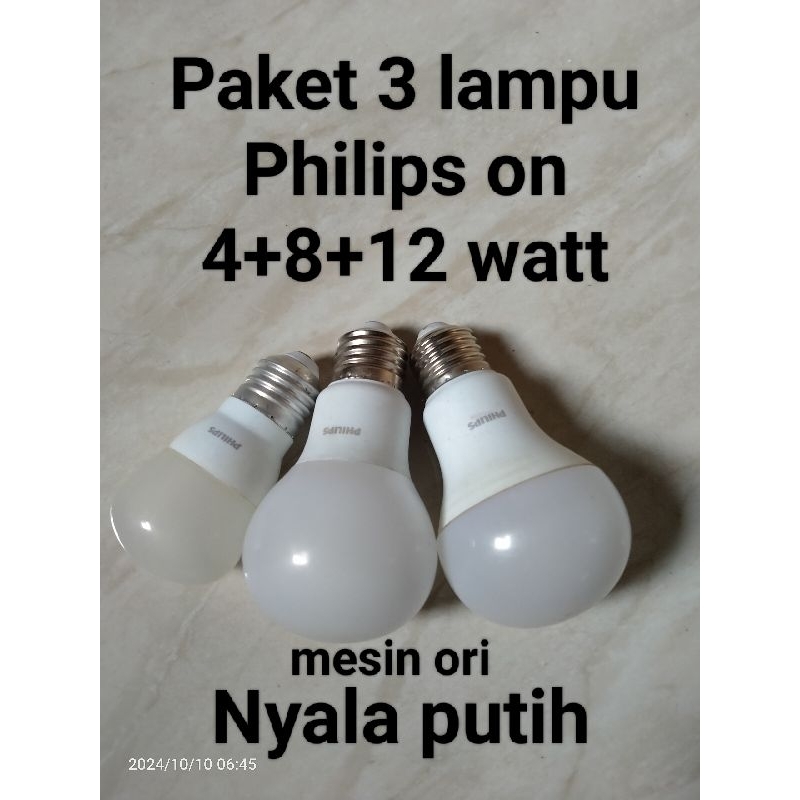 paket lampu led philips bekas/rekondisi 4+8+12 watt (mesin ori)