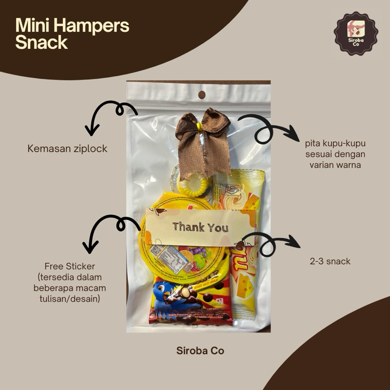 

[BELI 20 GRATIS 1 BERLAKU KELIPATAN] MINI GIFT SNACK KUNING - MINI HAMPERS SNACK ULANG TAHUN CUSTOM WARNA - MINI HAMPERS MURAH