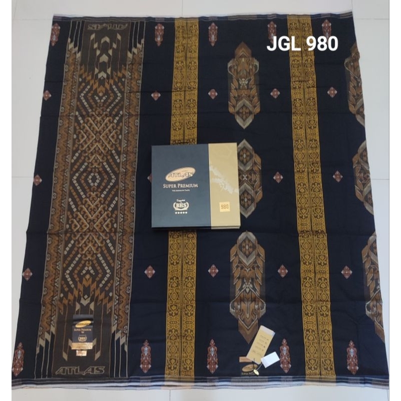 SARUNG ATLAS SUPER PREMIUM S-980 JAGUAR FULL SONGKET KHUSUS HITAM