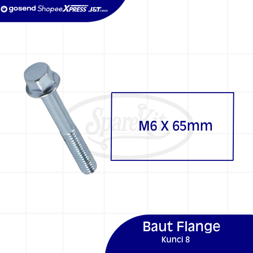 100 PCS Baut Flange M6x65/6x65/ Baut Topi Kunci 8 Baut Blok Motor