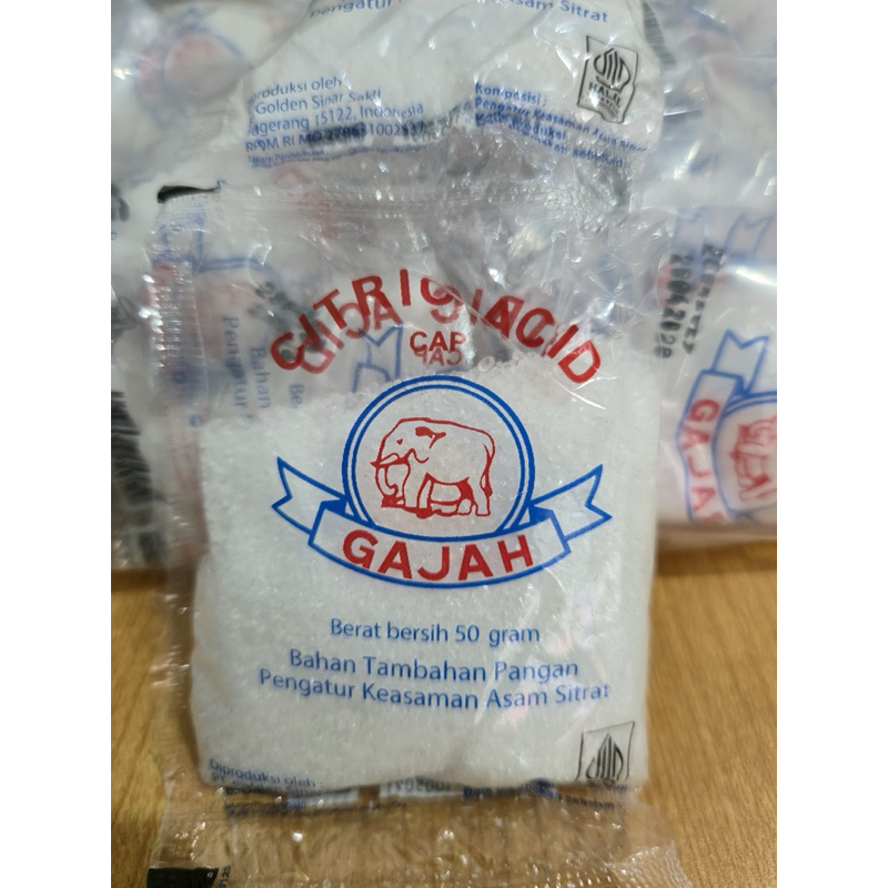 

Citric Acid CAP GAJAH / Sitrun Cap Gajah / Citrun Acid / Asam Sitrat