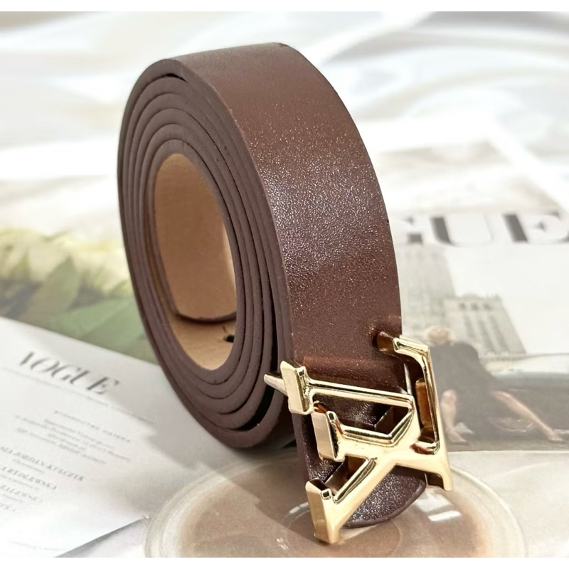 CC078 Tali pinggang wanita LV coklat sabuk fashion woman belt bahan pu 2.4cm