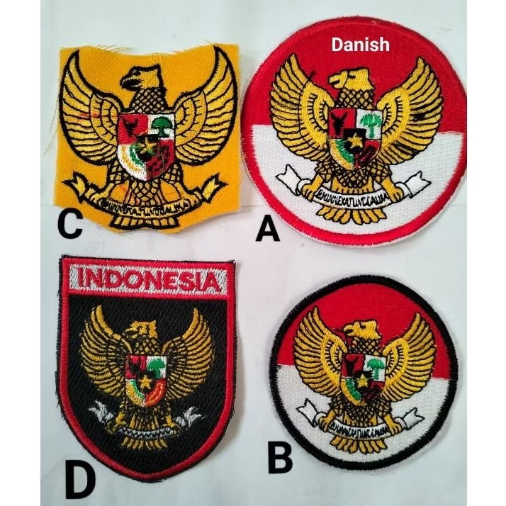 BET BORDIR LOGO LAMBANG GARUDA PANCASILA ,BET GARUDA INDONESIA,BET MERAH PUTIH